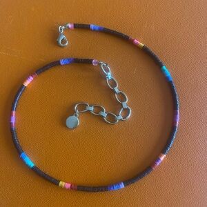 Elsie Frieda “Louise - Throwing Shade” Bead Black Pink Choker Necklace 15.5 inch